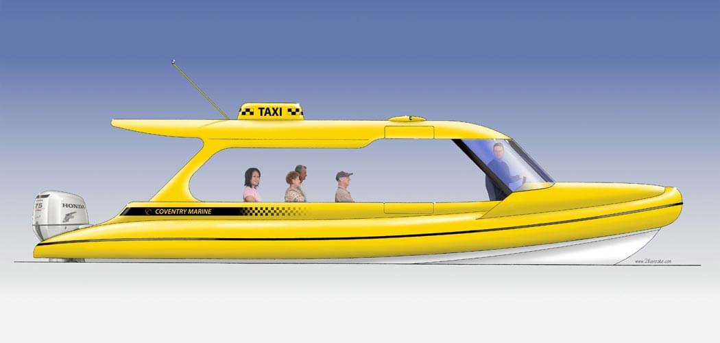 10m Taxi Boat Rhib Design by Dibley Marine